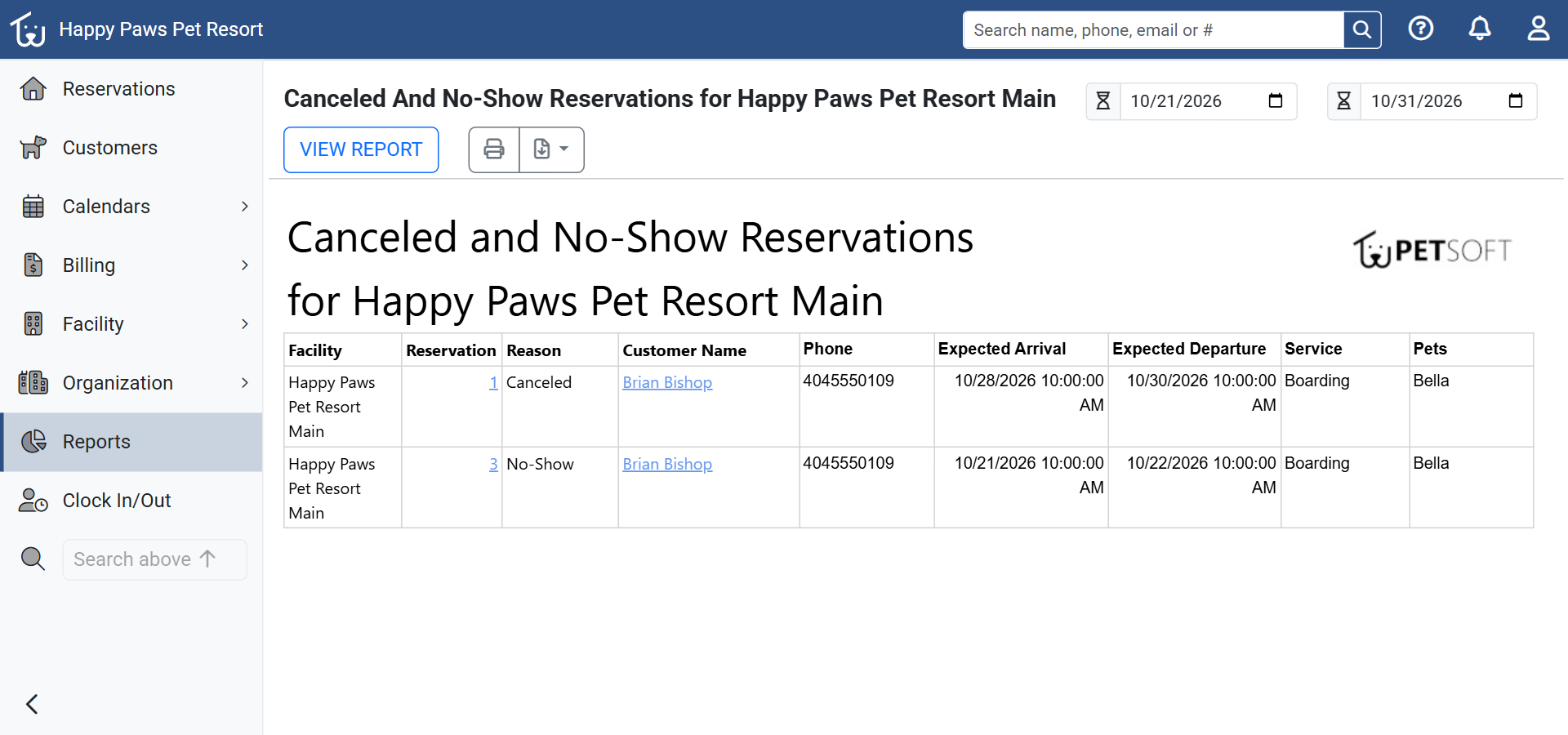 The Canceled And No-Show Reservations report